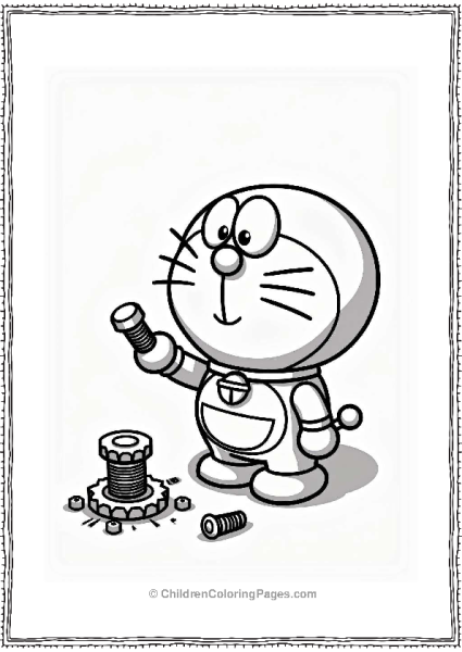 Doraemon Assembling A Robot Free PDF Printable