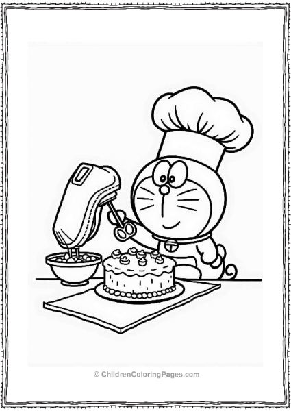 Doraemon Baking A Cake Free PDF Printable