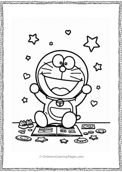 Doraemon Crafting With Stickers Free PDF Printable