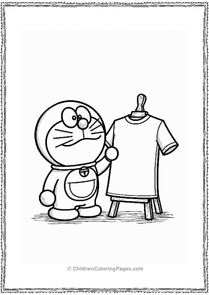 Doraemon Designing A T Shirt Free PDF Printable