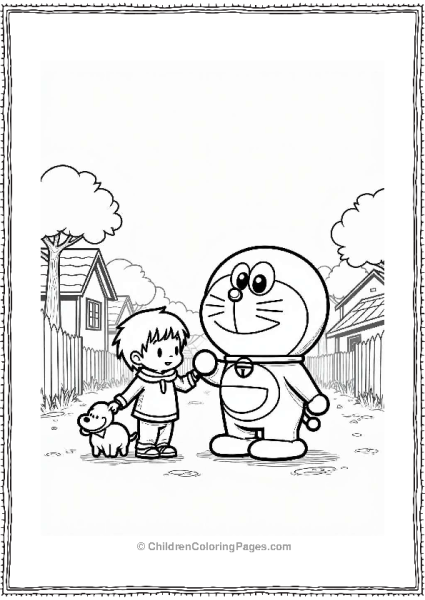 Doraemon Helping Find A Lost Pet Free PDF Printable