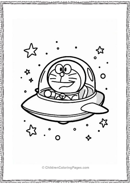 Doraemon In A Spaceship Free PDF Printable