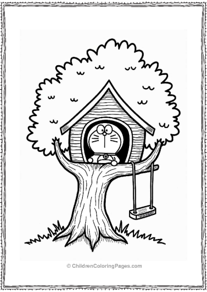 Doraemon In A Treehouse Free PDF Printable