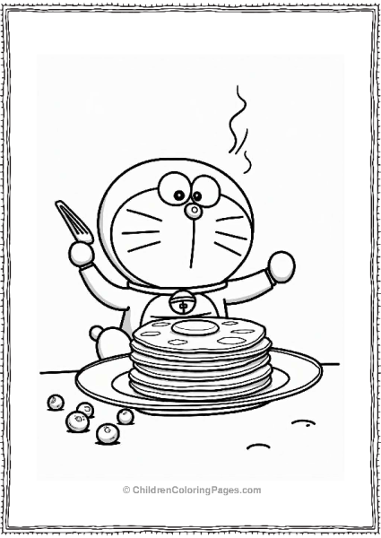 Doraemon Making Pancakes Free PDF Printable