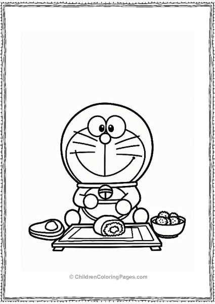 Doraemon Making Sushi Free PDF Printable