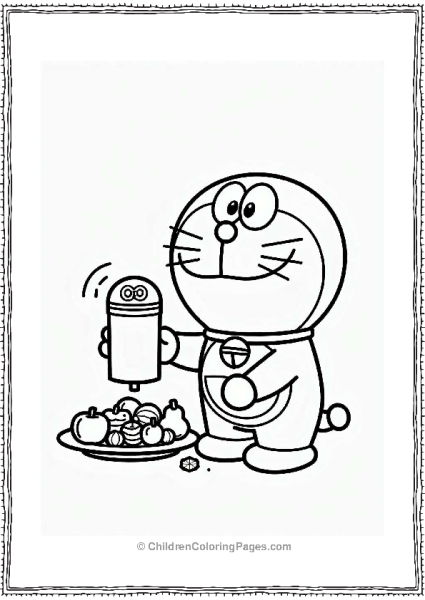 Doraemon With A Food Dispenser Free PDF Printable