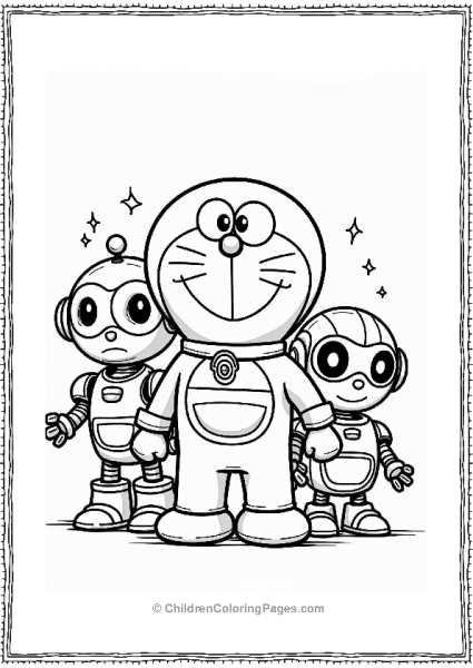 Doraemon With Robot Friends Free PDF Printable