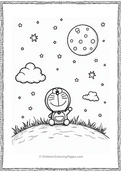 Dorami Under The Starry Night Sky Free PDF Printable