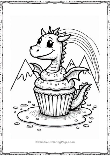 Dragon Cupcake With Candy Wings Free PDF Printable