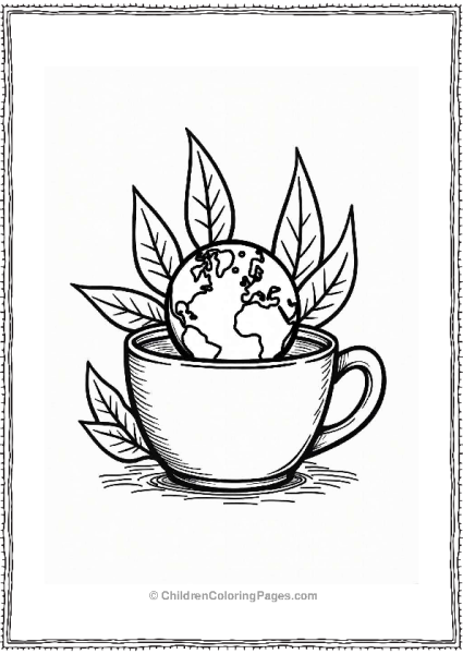 Earth Day Green Coffee Cup Free PDF Printable