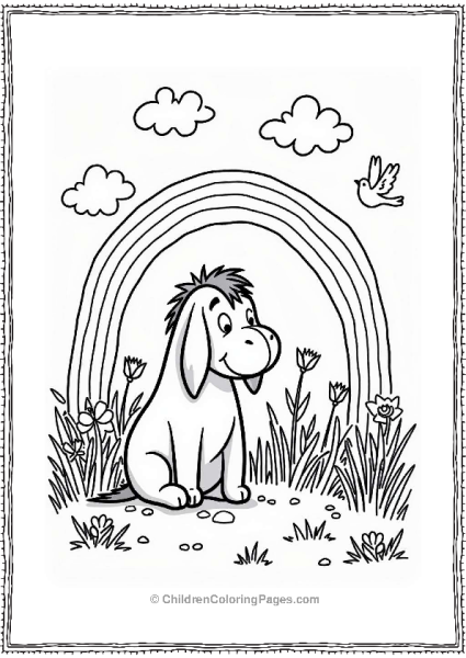 Eeyore Admiring A Rainbow Free PDF Printable