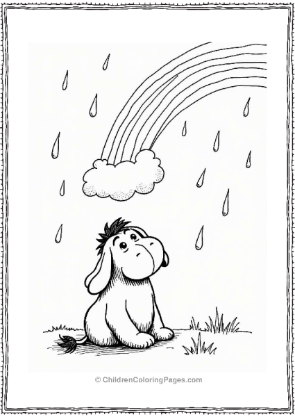 Eeyore And A Rainbow Free PDF Printable