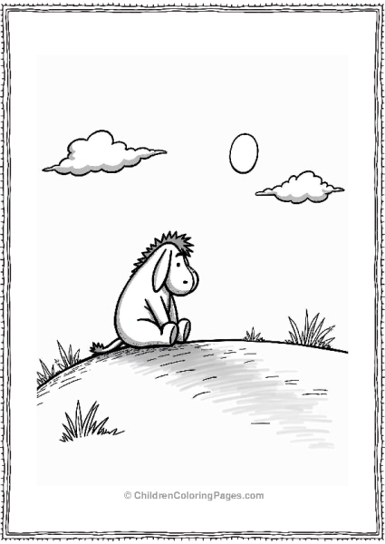 Eeyore And His Shadow Under The Moonlight Free PDF Printable