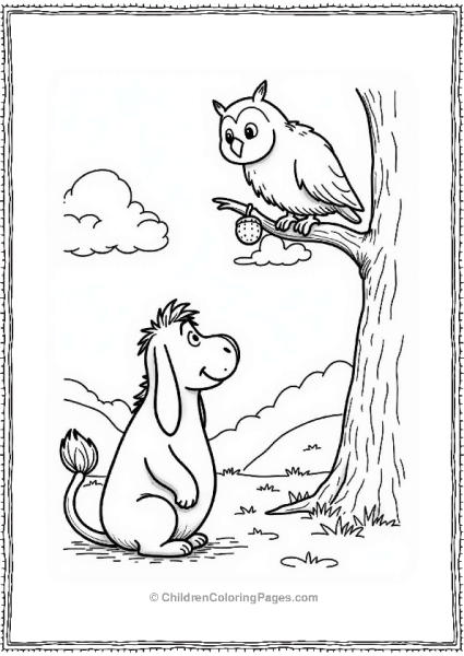 Eeyore And Owl In A Tree Free PDF Printable