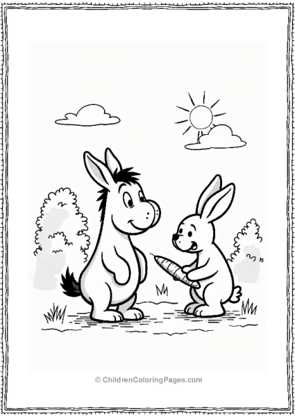 Eeyore And Rabbit In The Sunny Landscape Free PDF Printable