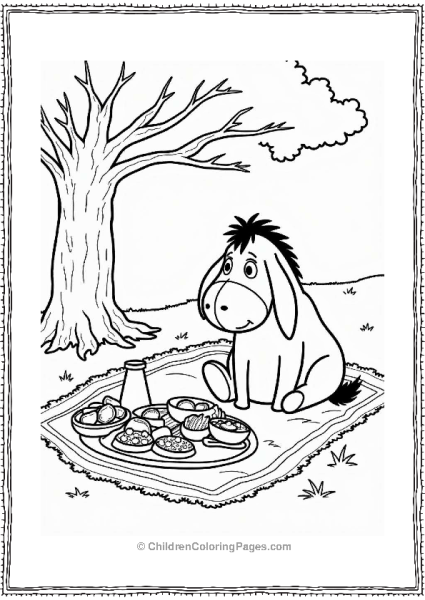 Eeyore At A Picnic Free PDF Printable