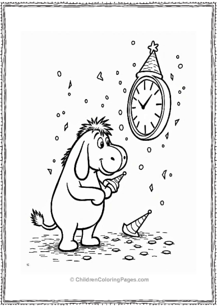 Eeyore Celebrating New Years Eve Free PDF Printable