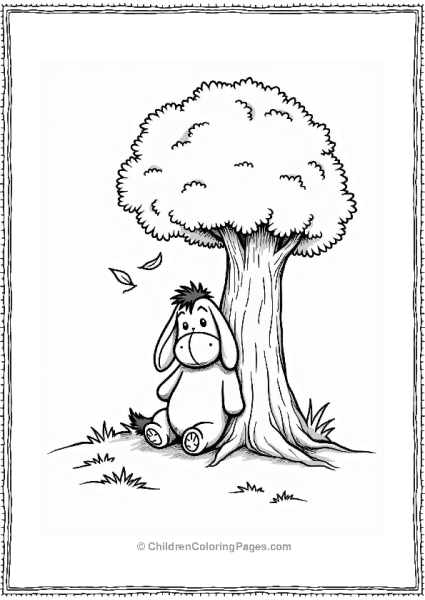 Eeyore Contemplating Under A Tree Free PDF Printable