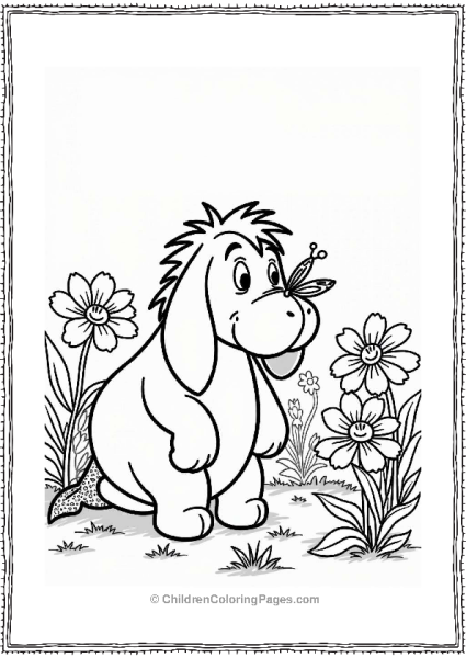 Eeyore Exploring A Flower Garden Free PDF Printable