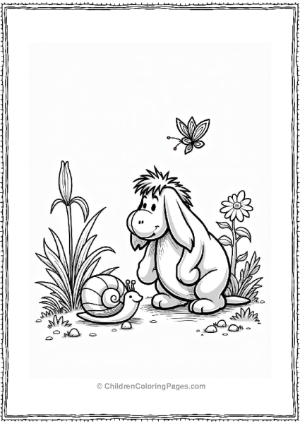 Eeyore Exploring A Garden Free PDF Printable