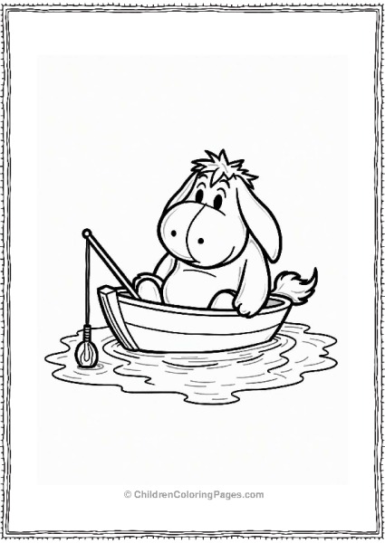 Eeyore Fishing On A Tiny Boat Free PDF Printable