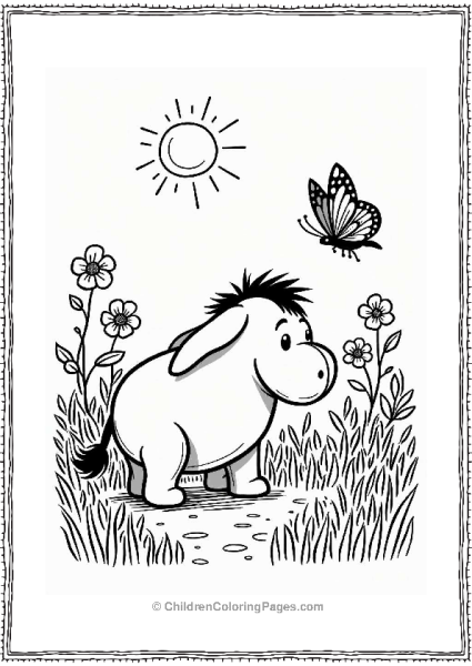 Eeyore In A Flower Garden Free PDF Printable