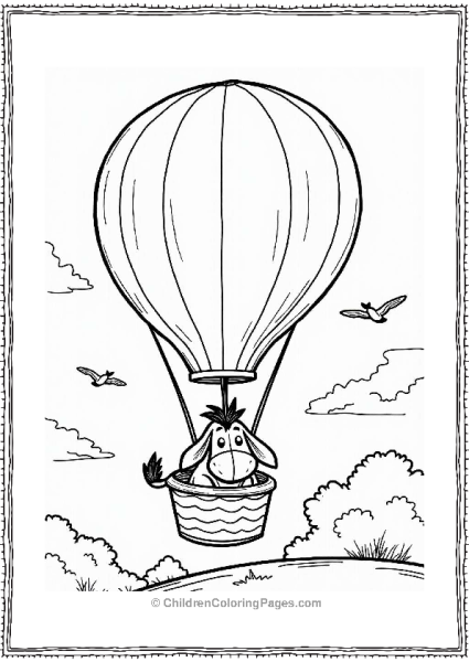 Eeyore In A Hot Air Balloon Free PDF Printable