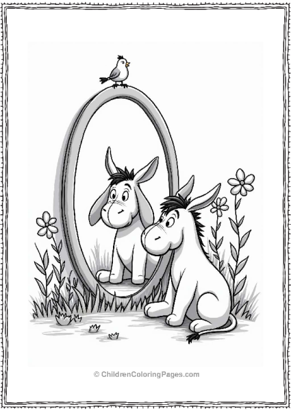 Eeyore Looking In A Mirror Free PDF Printable