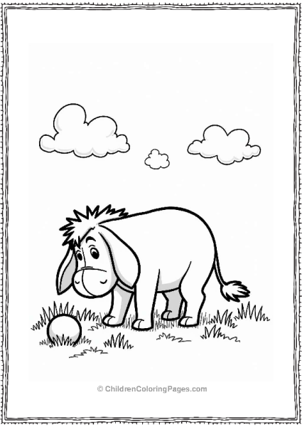 Eeyore Playing With A Ball Free PDF Printable