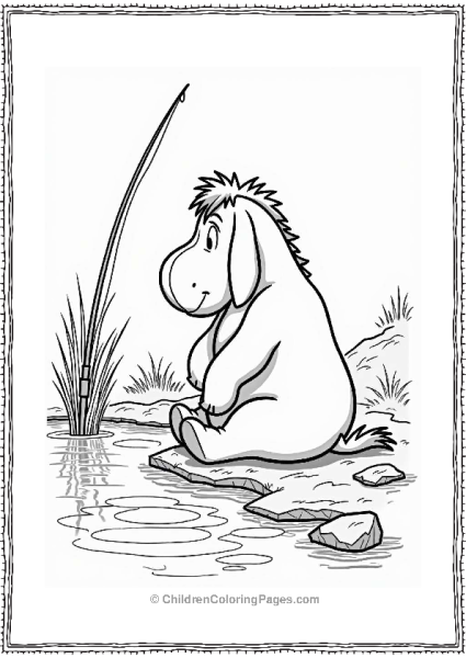 Eeyore Reflecting By The Pond Free PDF Printable