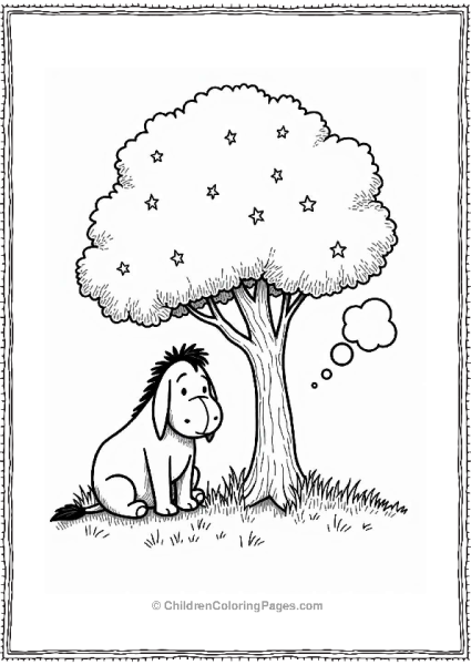 Eeyore Under A Tree With Dreamy Thoughts Free PDF Printable