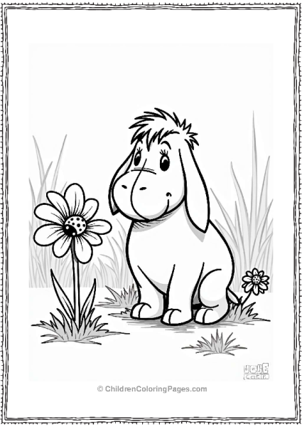 Eeyore Watching A Ladybug In His Garden Free PDF Printable