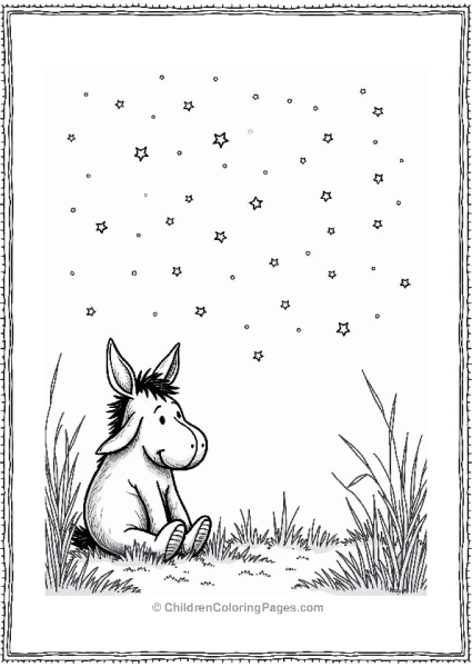 Eeyore Watching Fireflies At Night Free PDF Printable