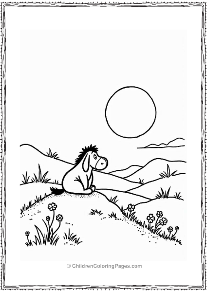 Eeyore Watching The Sunset Free PDF Printable