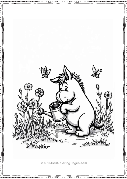 Eeyore Watering His Garden Free PDF Printable