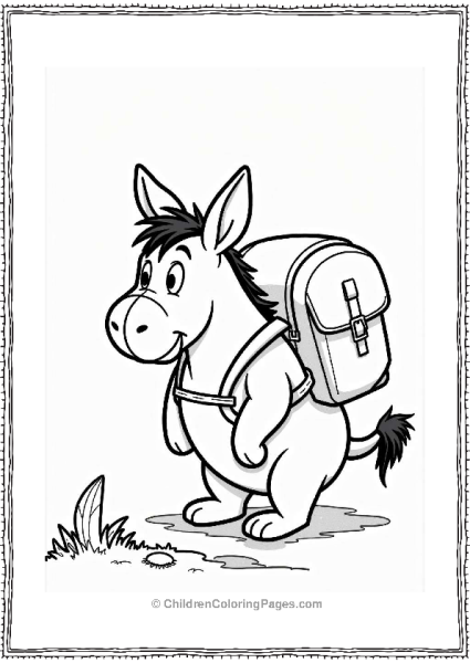 Eeyore With A Backpack In The Forest Free PDF Printable