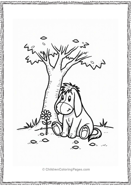 Eeyore With A Flower Under A Tree Free PDF Printable