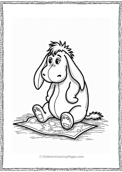 Eeyore With An Upside Down Map Free PDF Printable