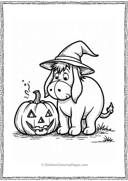 Eeyore With Halloween Pumpkin Free PDF Printable