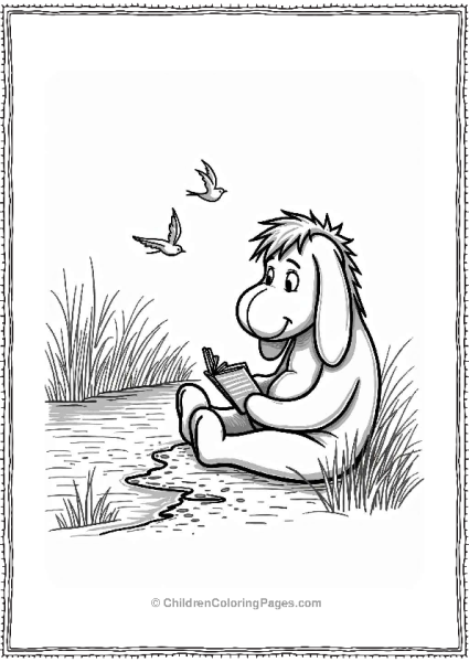 Eeyore Writing By The Pond Free PDF Printable