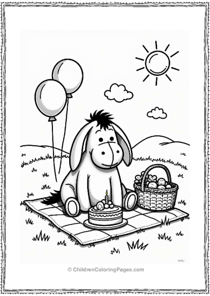 Eeyore S Birthday Picnic Scene Free PDF Printable