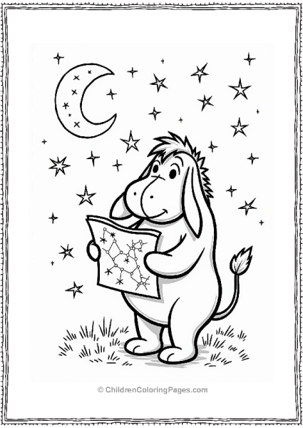 Eeyore’s Star Map Under A Dreamy Night Sky Free PDF Printable