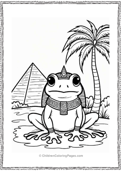 Elegant Egyptian Frog By A Pyramid Free PDF Printable