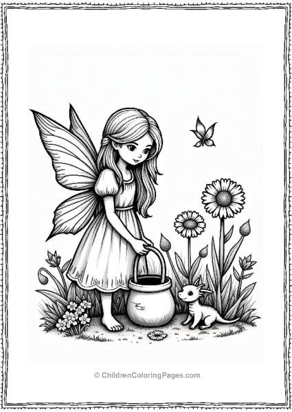 Enchanted Fairy Garden With Dragon Free PDF Printable