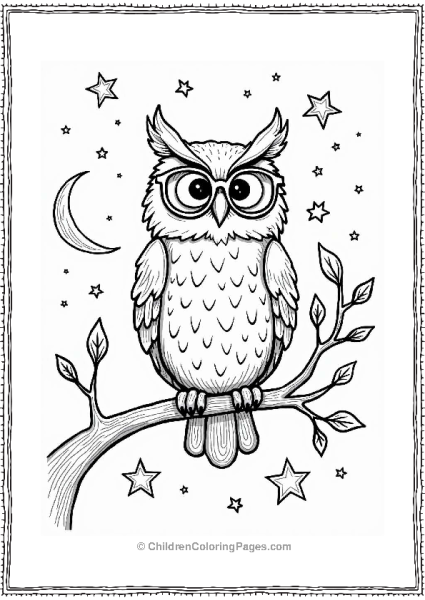 Enchanted Owl Reading Under Stars Free PDF Printable