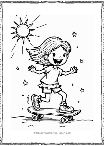 Energetic Skater Under The Sun Free PDF Printable