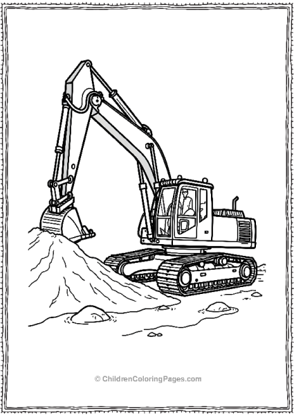 Excavator At A Mining Site Free PDF Printable