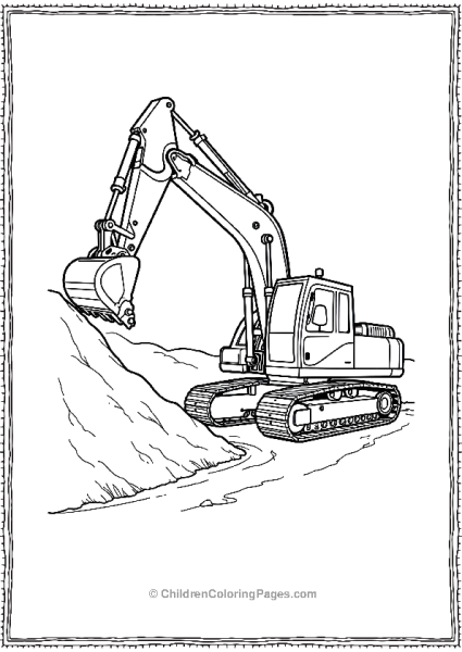 Excavator Carving Out Slope Free PDF Printable