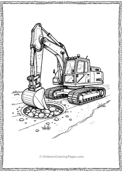 Excavator Clearing Debris From A Manhole Scaled Free PDF Printable