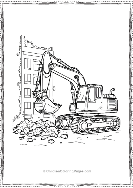 Excavator Clearing Debris Free PDF Printable